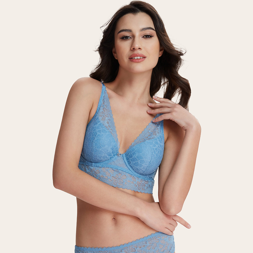 CANDICE Comfort Sexy Recycled Lace Bra-imgcolor-Blue
