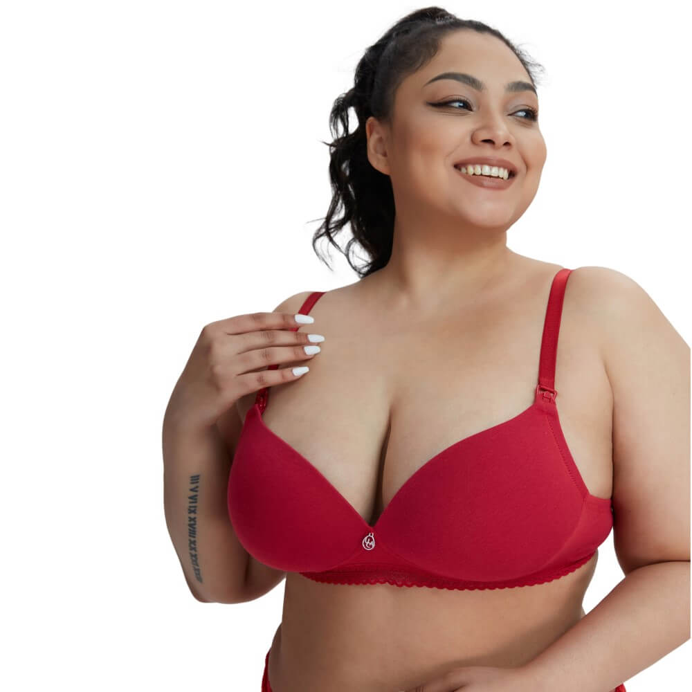 GIANNA Red Maternity Nursing Bra-imgsize-40D
