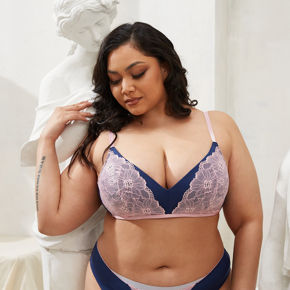 IRENE Lace Wireless Molded Triangle Bralette Bra-imgsize-40D