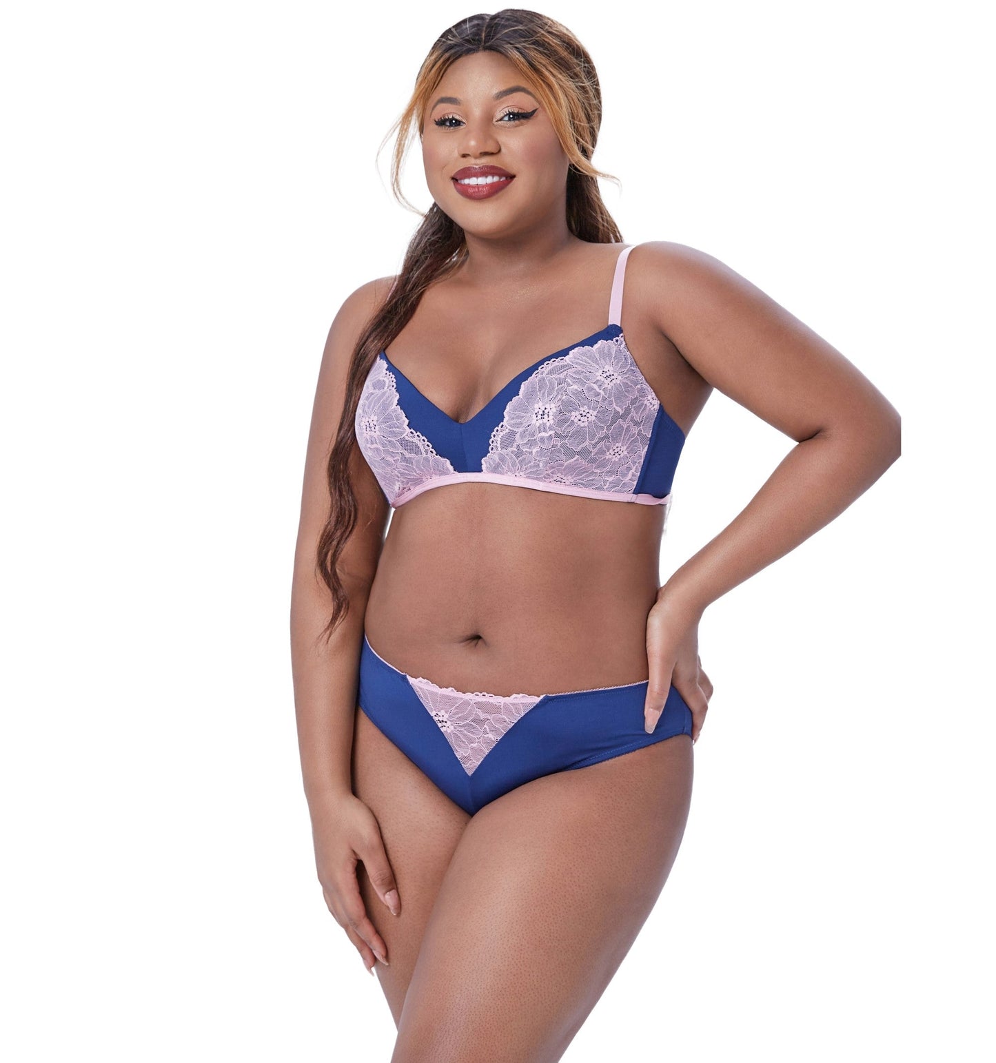 IRENE Lace Wireless Molded Triangle Bralette Bra-imgsize-38B