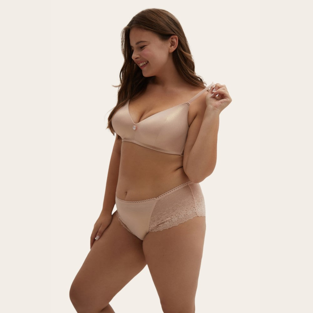 TEAGAN Floral Lace Shiny Sexy Shorty Lingerie-imgsize-XL