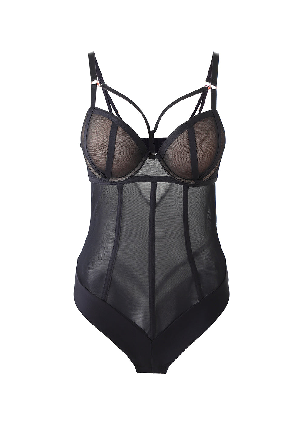 TINA Sexy Push-Up Mesh Black Bodysuit-imgsize-38D
