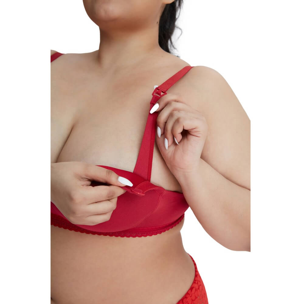 GIANNA Red Maternity Nursing Bra-imgsize-40D