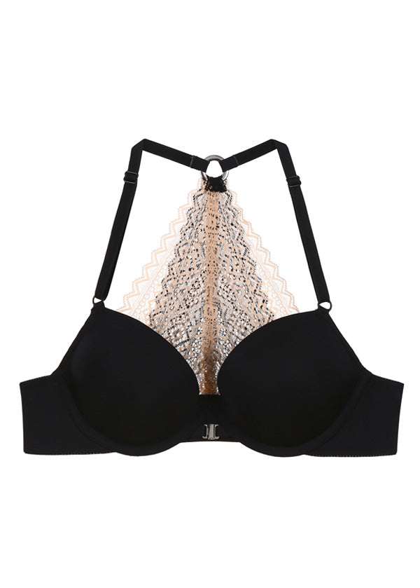 IRIS Sexy Lace Push-Up Molded T-Shirt Racerback Bra