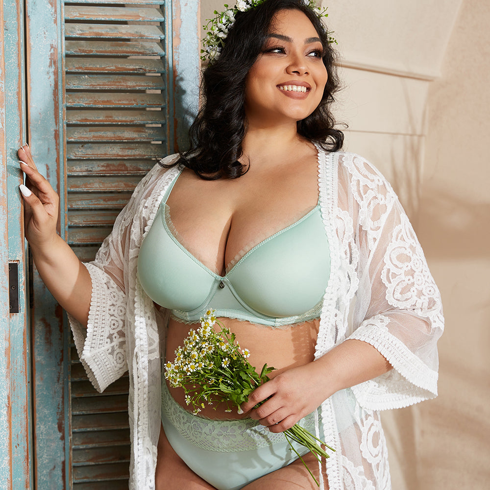JENNY Lace Molded T-shirt Ruffle Bra-imgsize-40D