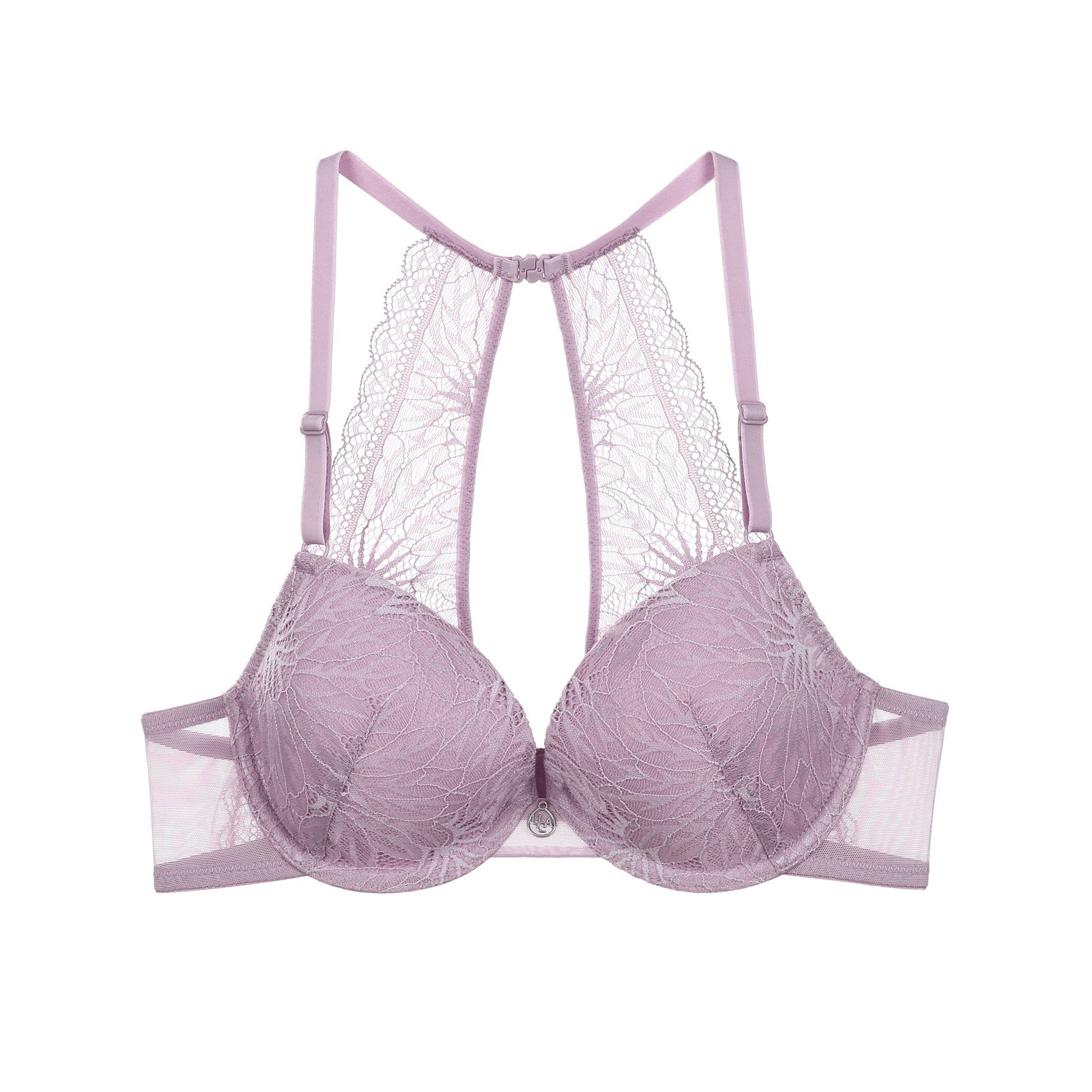 LAUREN Comfort Plunge Molded Lace Spacer Demi Bra