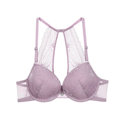 LAUREN Comfort Plunge Molded Lace Spacer Demi Bra