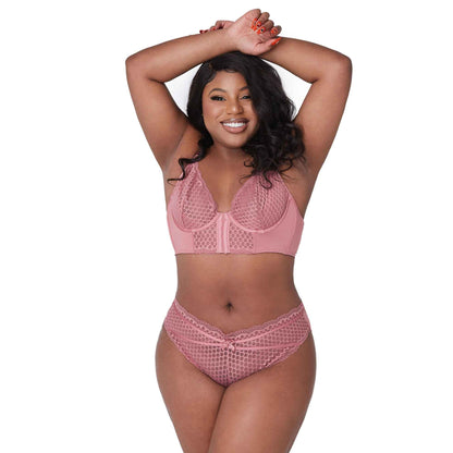 MADISON Lace Front Closure Convertible Straps Long Bra--imgsize-38B