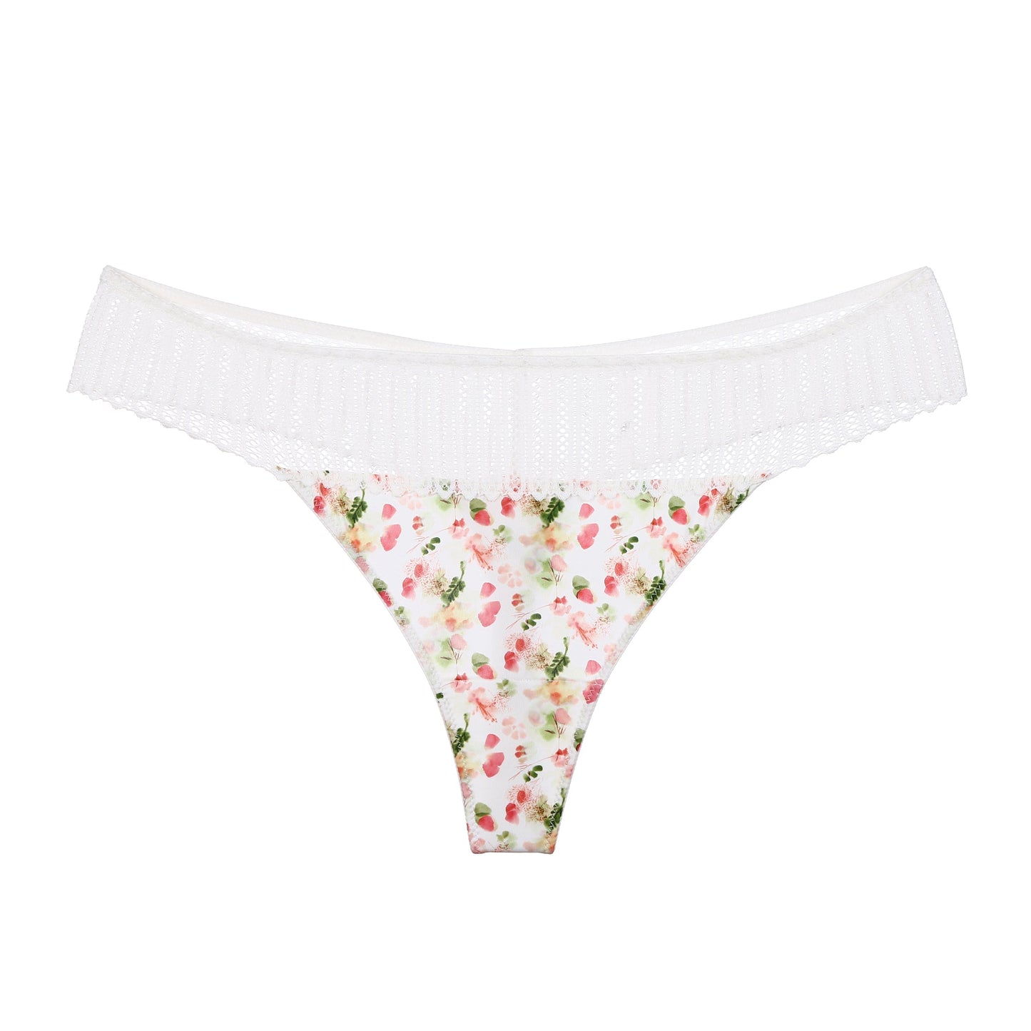 MELANIE Floral Printed Lace Thong Panties