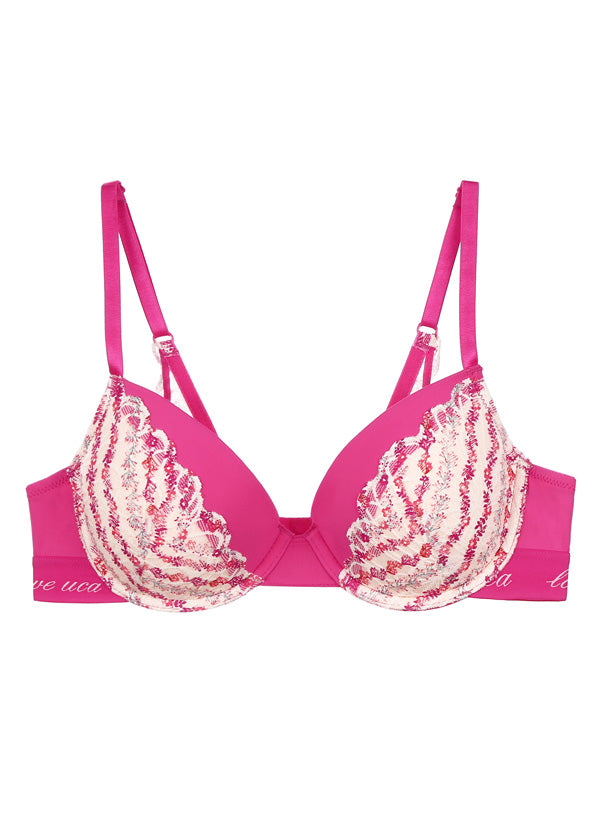 MIKA Printed Floral Lace Racerback Bra