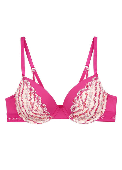 MIKA Printed Floral Lace Racerback Bra