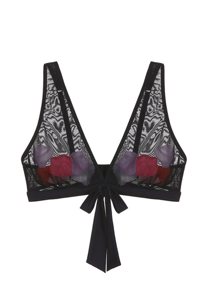 YOLANDA Sexy Deep V Rose Wireless Comfortable Convertible Bralette-imgsize-L