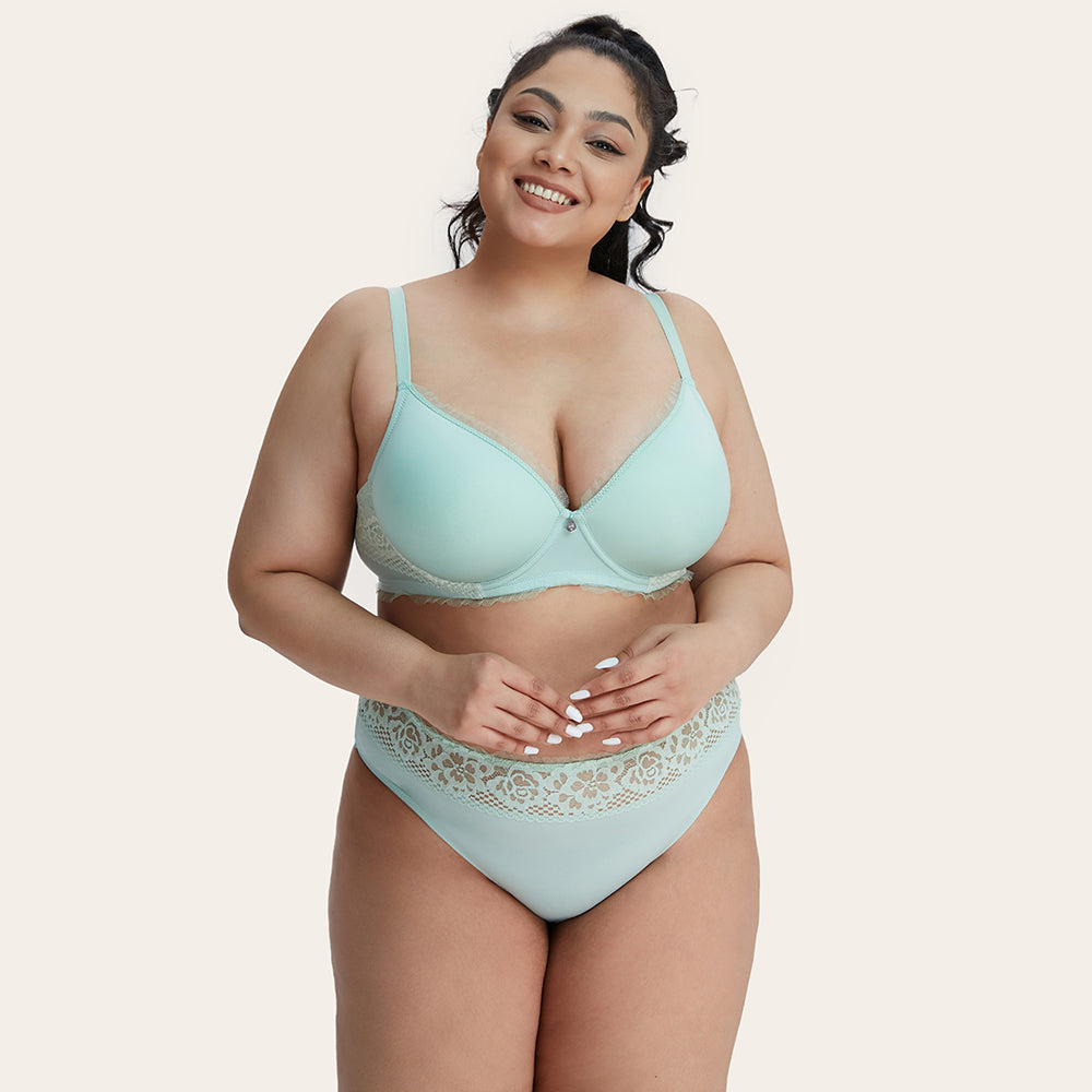 JENNY Lace Molded T-shirt Ruffle Bra-imgsize-40D