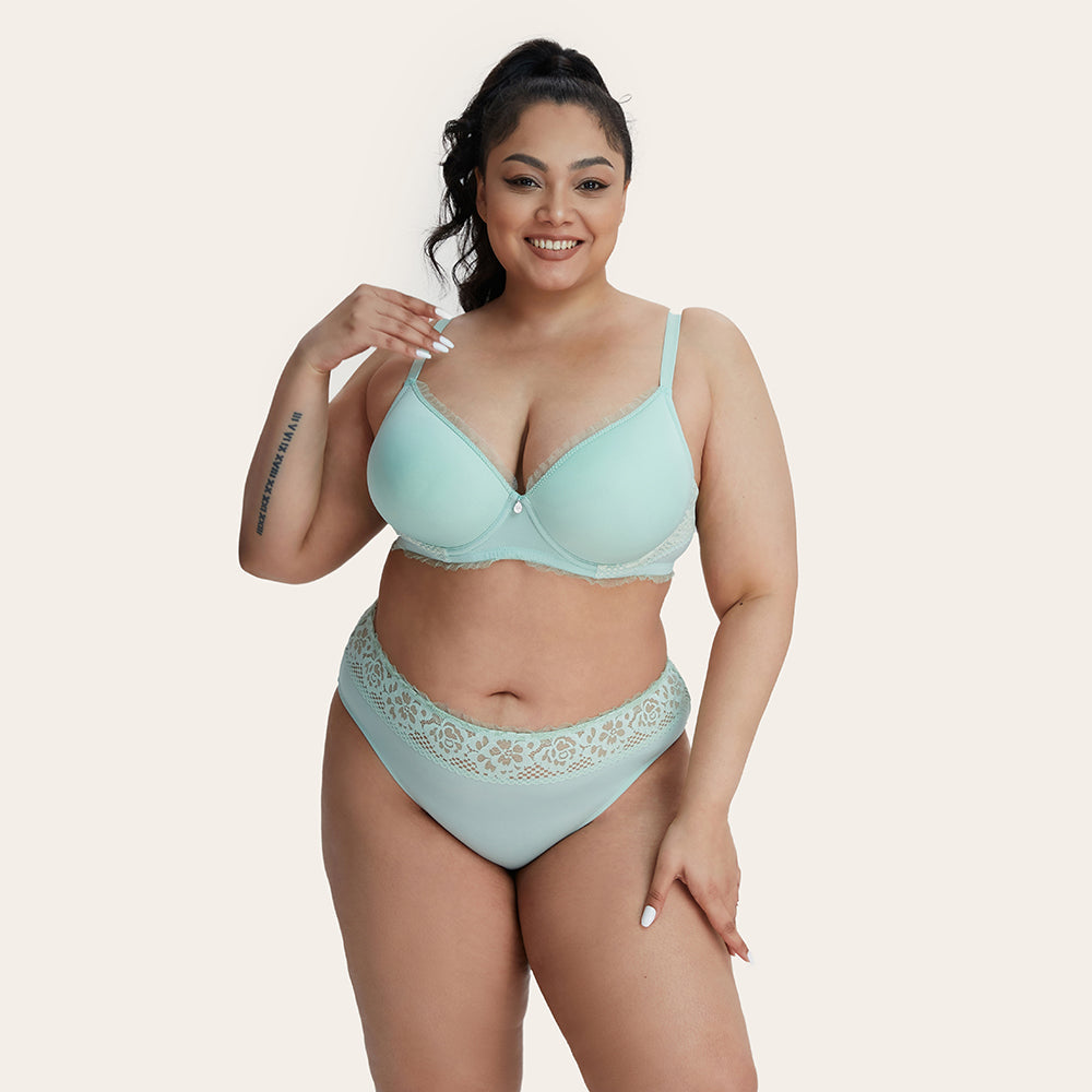 JENNY Lace Molded T-shirt Ruffle Bra-imgsize-40D