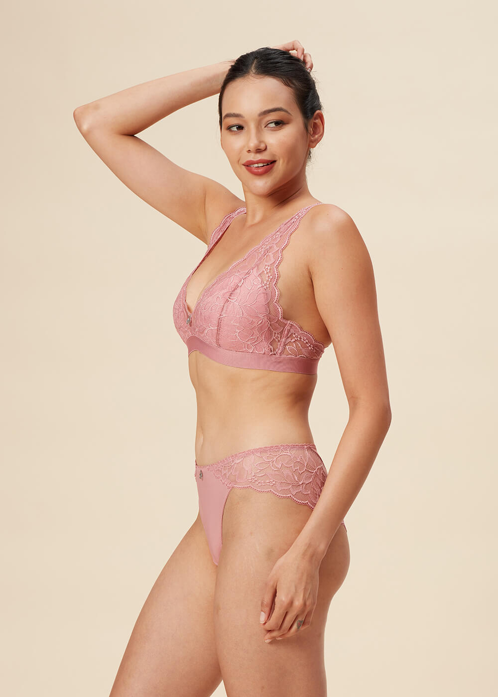 PEARL Floral Lace Vintage Pink Hipster