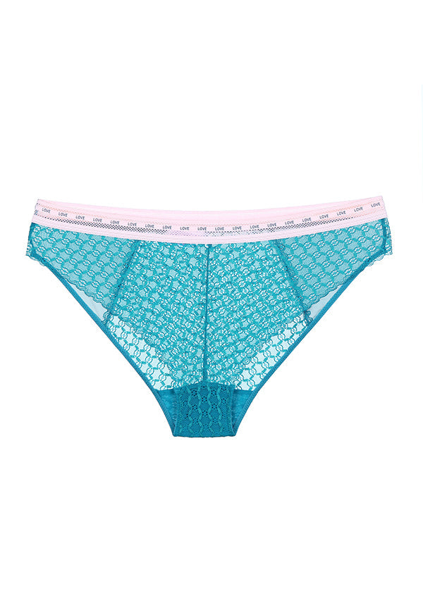 SAMANTHA Cute Lace Mesh Contrast Col Smart Brief Panties