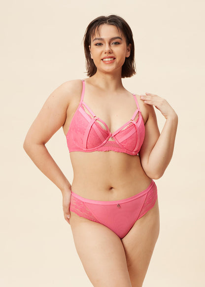 ZENDAYA Sexy Recycled Lace Underwired Bra in Pink-imgsize-38D