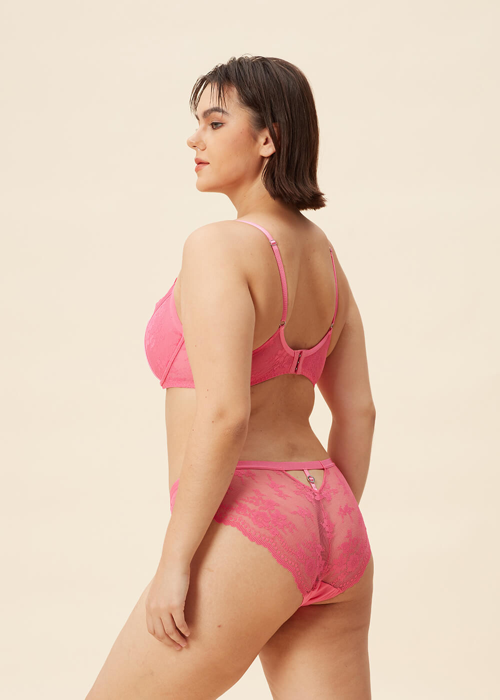 ZENDAYA Sexy Pink Recycled Lace Brief Panties-imgsize-XL